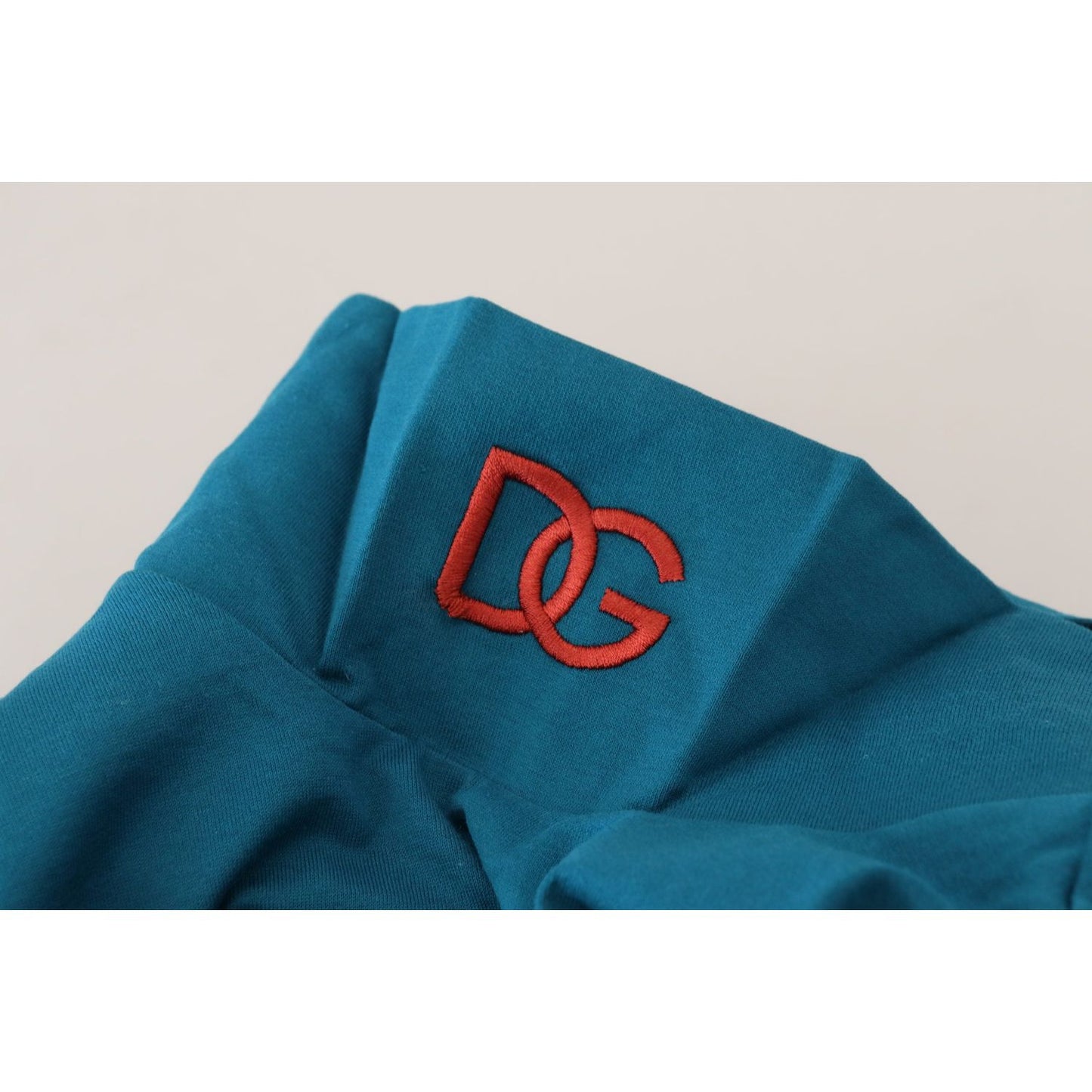 Dolce & Gabbana Blue Cotton Collared Slim Pullover Sweater Dolce & Gabbana