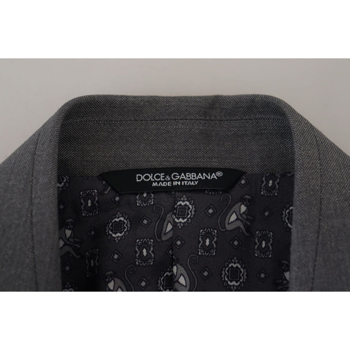 Dolce & Gabbana Gray Wool Silk Slim Fit Jacket Blazer Dolce & Gabbana