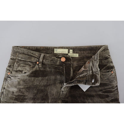 Acht Gray Washed Cotton Corduroy Slim Fit Men Jeans