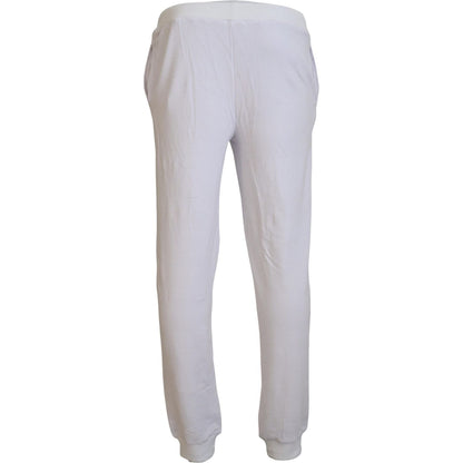 John Galliano White Cotton Logo Mens Jogger Pants John Galliano