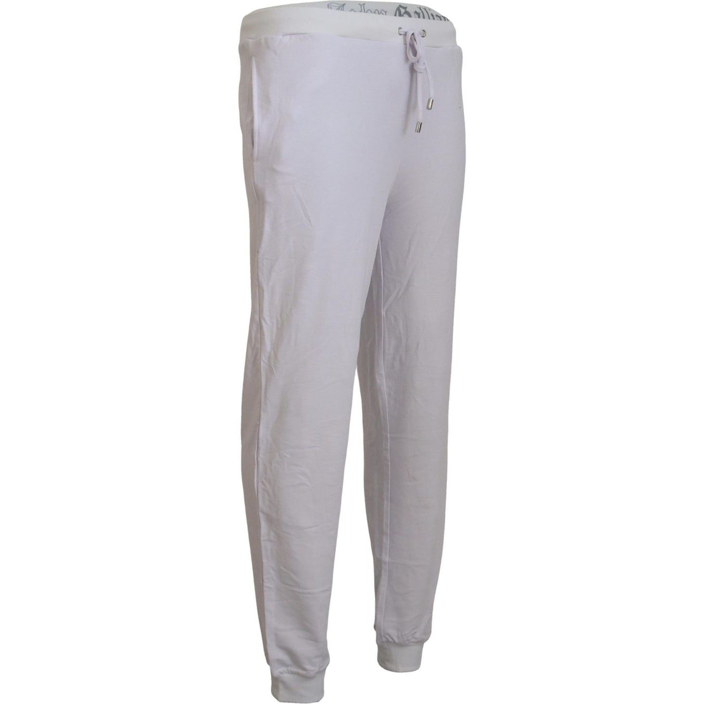 John Galliano White Cotton Logo Mens Jogger Pants John Galliano