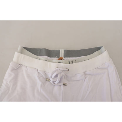 John Galliano White Cotton Logo Mens Jogger Pants John Galliano