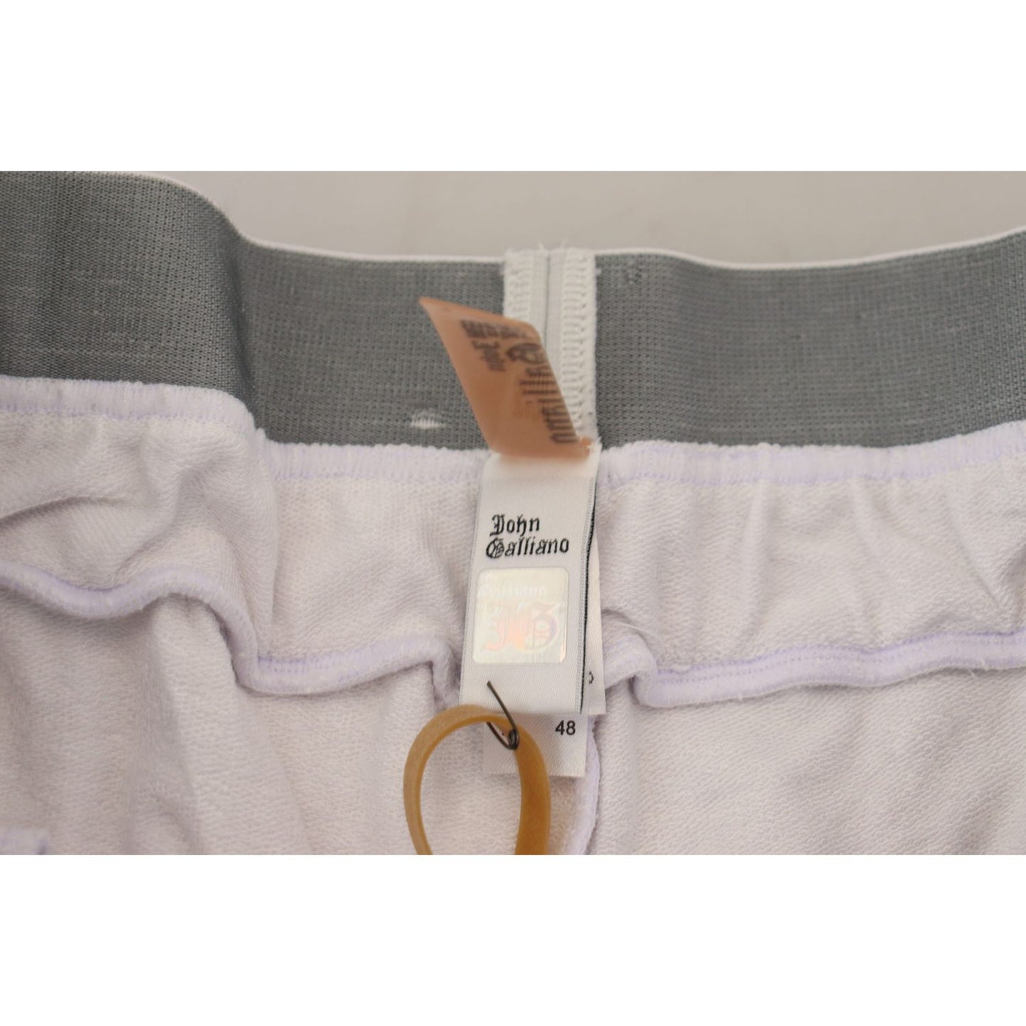 John Galliano White Cotton Logo Mens Jogger Pants John Galliano