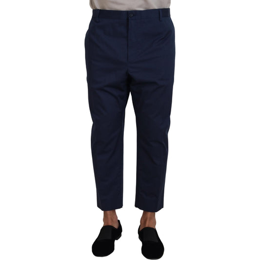 Dolce & Gabbana Blue Cotton Men Cropped Pants Dolce & Gabbana