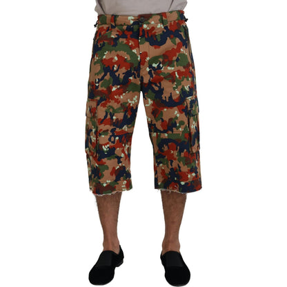Dolce & Gabbana Multicolor Cotton Camouflaged Cargo Shorts Dolce & Gabbana