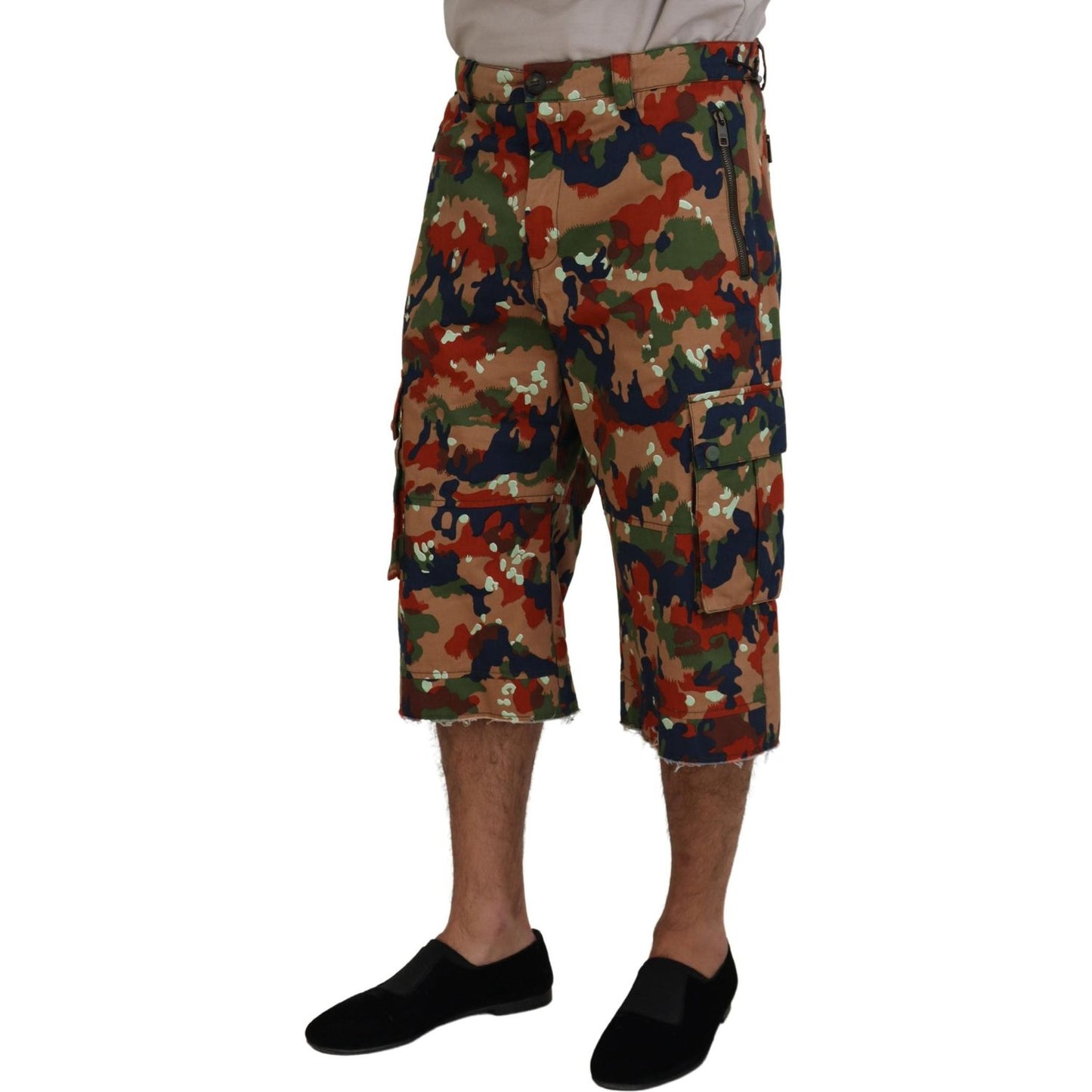Dolce & Gabbana Multicolor Cotton Camouflaged Cargo Shorts Dolce & Gabbana