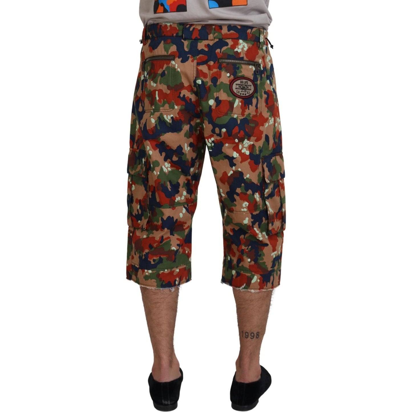 Dolce & Gabbana Multicolor Cotton Camouflaged Cargo Shorts Dolce & Gabbana