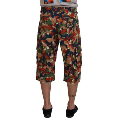 Dolce & Gabbana Multicolor Cotton Camouflaged Cargo Shorts Dolce & Gabbana