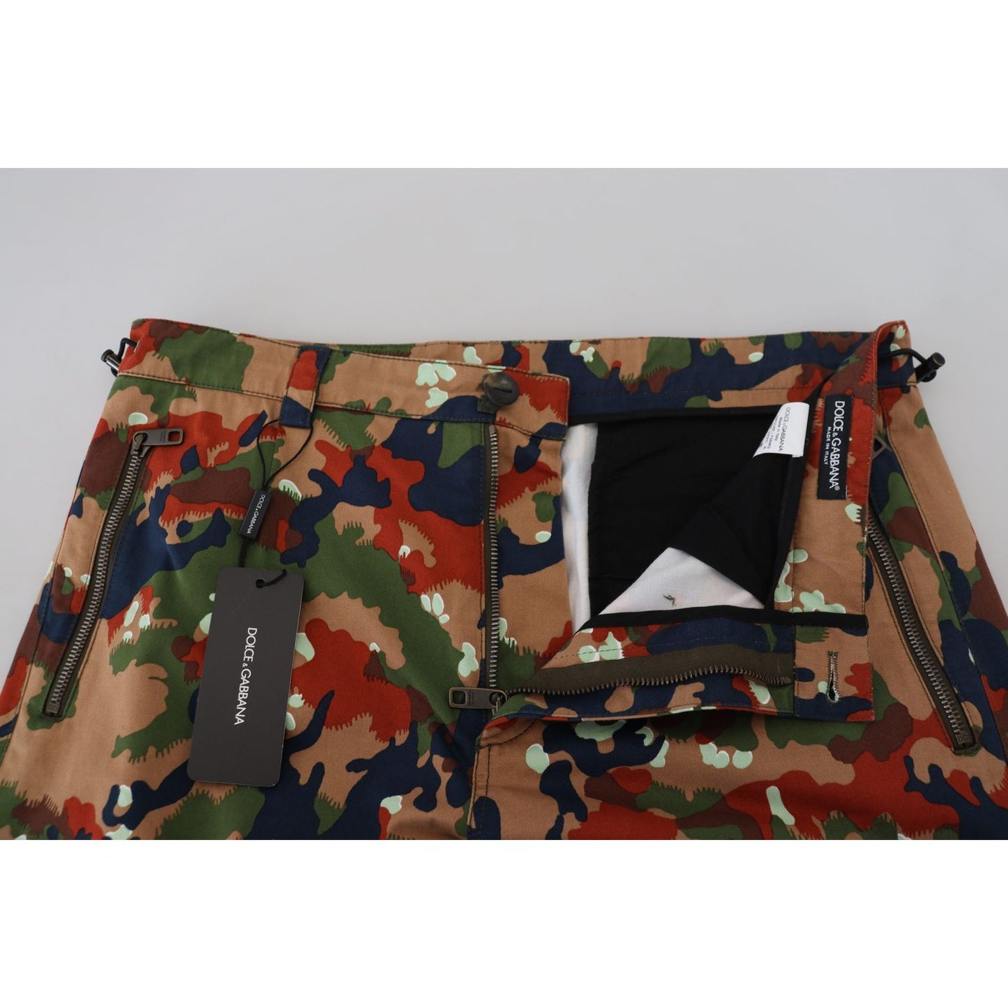 Dolce & Gabbana Multicolor Cotton Camouflaged Cargo Shorts Dolce & Gabbana