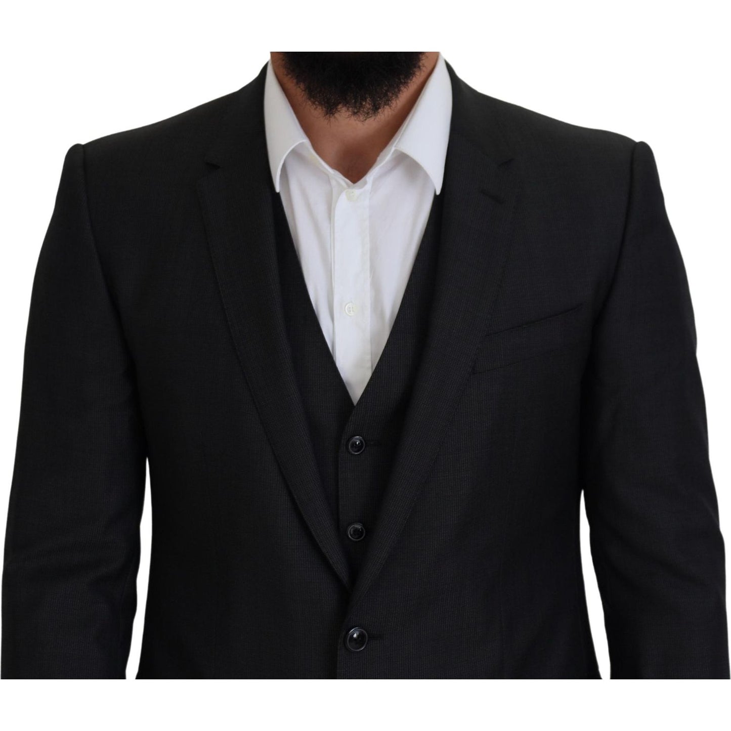 Dolce & Gabbana Gray MARTINI 3 Piece Slim Fit Suit Dolce & Gabbana