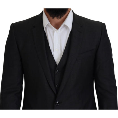 Dolce & Gabbana Gray MARTINI 3 Piece Slim Fit Suit Dolce & Gabbana