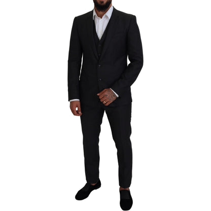 Dolce & Gabbana Gray MARTINI 3 Piece Slim Fit Suit Dolce & Gabbana