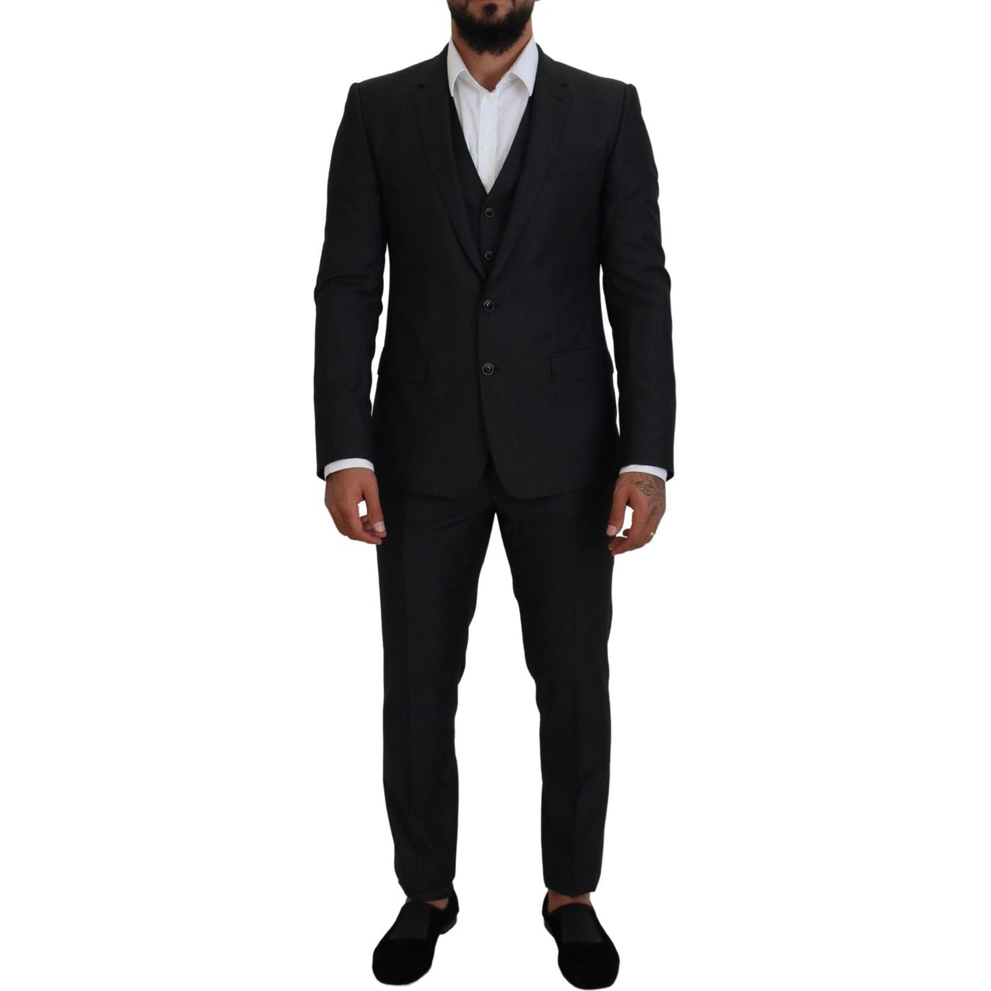 Dolce & Gabbana Gray MARTINI 3 Piece Slim Fit Suit Dolce & Gabbana