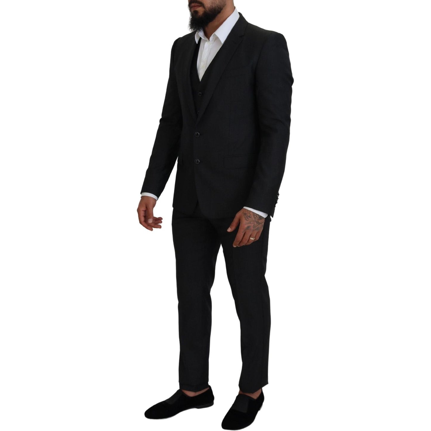 Dolce & Gabbana Gray MARTINI 3 Piece Slim Fit Suit Dolce & Gabbana