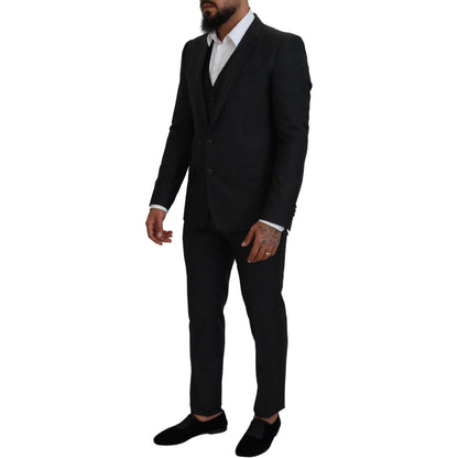 Dolce & Gabbana Gray MARTINI 3 Piece Slim Fit Suit Dolce & Gabbana