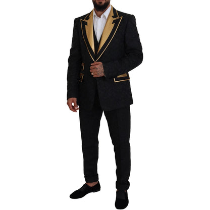 Dolce & Gabbana Black Gold Fantasy Tuxedo Slim Fit Suit Dolce & Gabbana