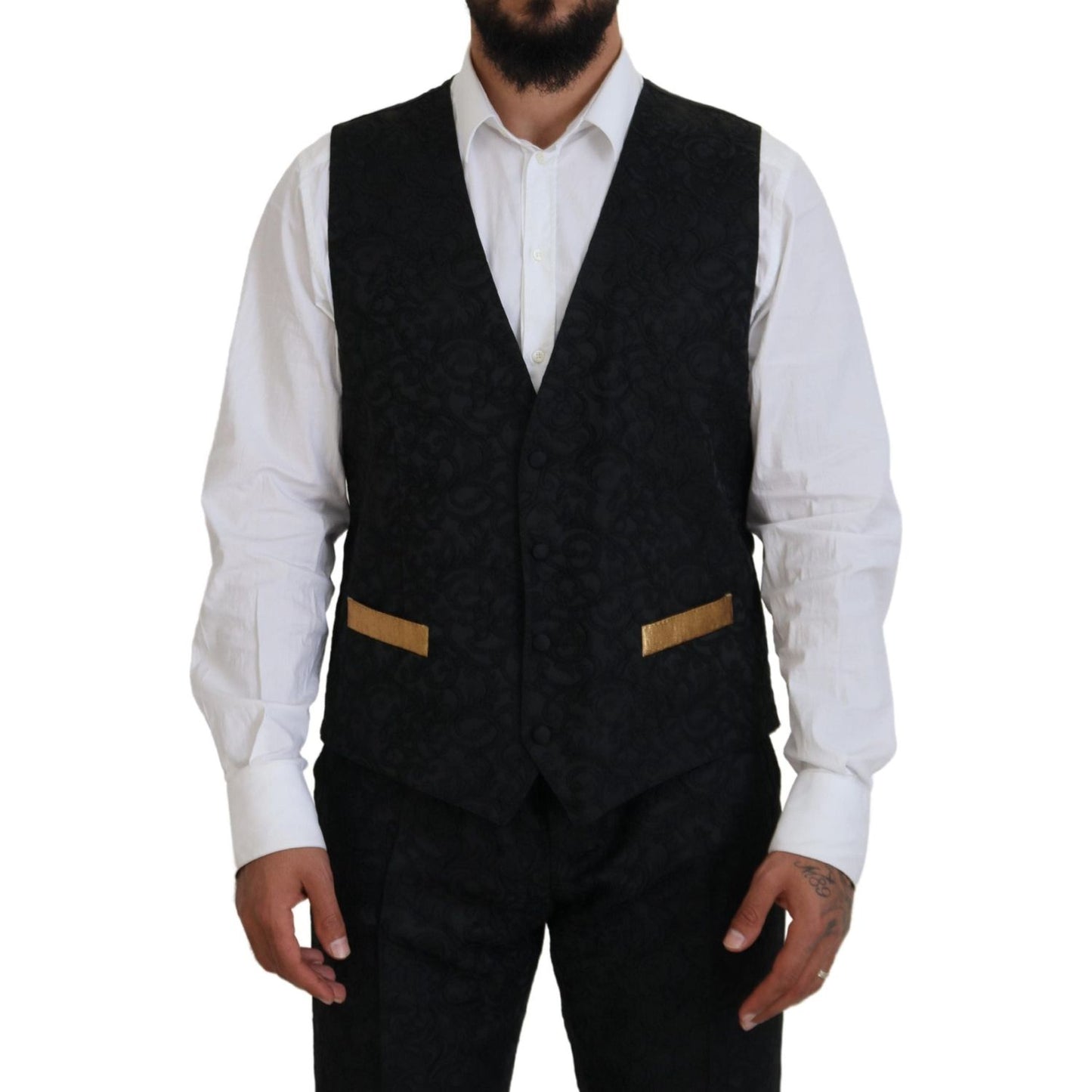 Dolce & Gabbana Black Gold Fantasy Tuxedo Slim Fit Suit Dolce & Gabbana