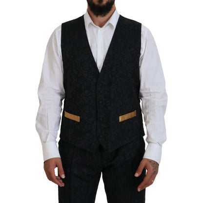 Dolce & Gabbana Black Gold Fantasy Tuxedo Slim Fit Suit Dolce & Gabbana