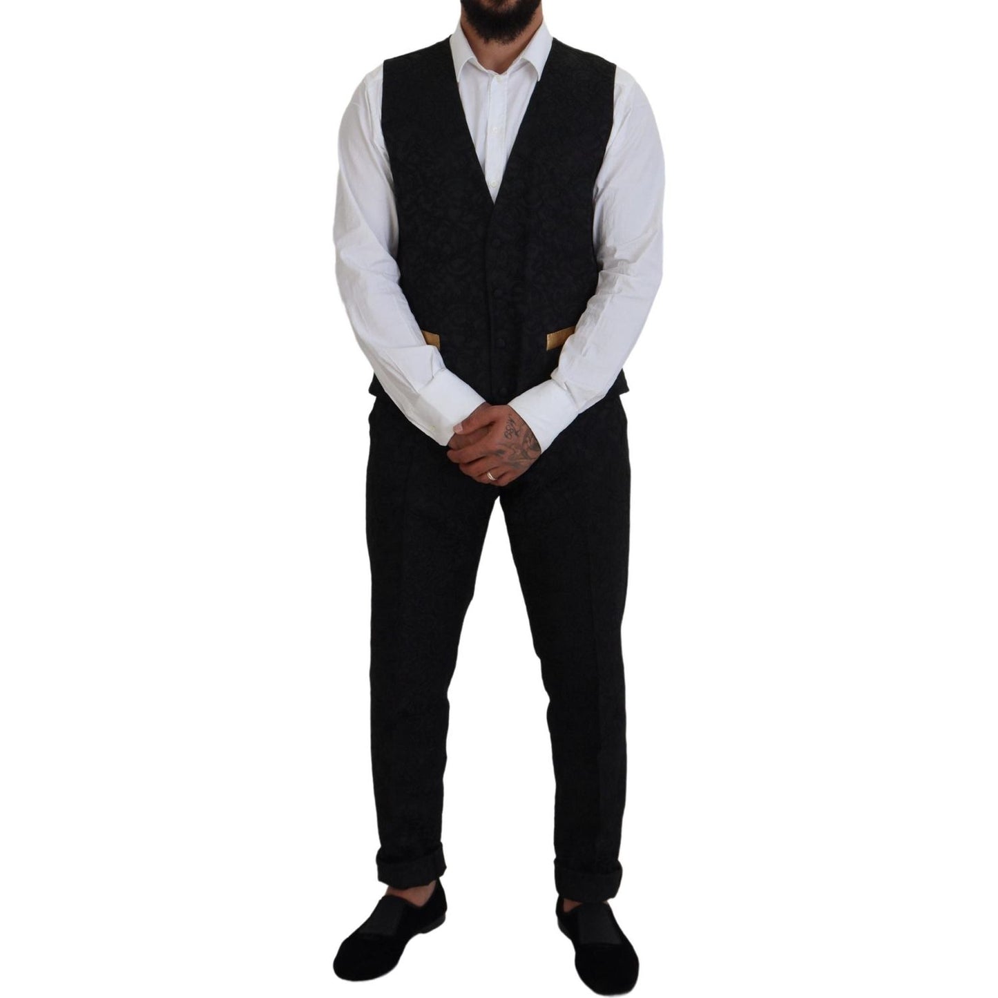 Dolce & Gabbana Black Gold Fantasy Tuxedo Slim Fit Suit Dolce & Gabbana