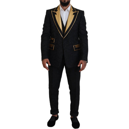 Dolce & Gabbana Black Gold Fantasy Tuxedo Slim Fit Suit Dolce & Gabbana