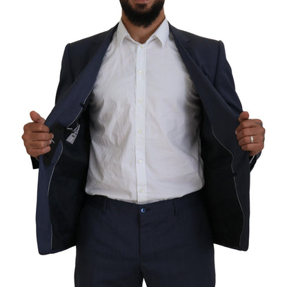 Dolce & Gabbana Blue Wool MARTINI 2 Piece Slim Fit Suit Dolce & Gabbana