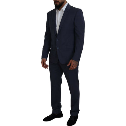 Dolce & Gabbana Blue Wool MARTINI 2 Piece Slim Fit Suit Dolce & Gabbana