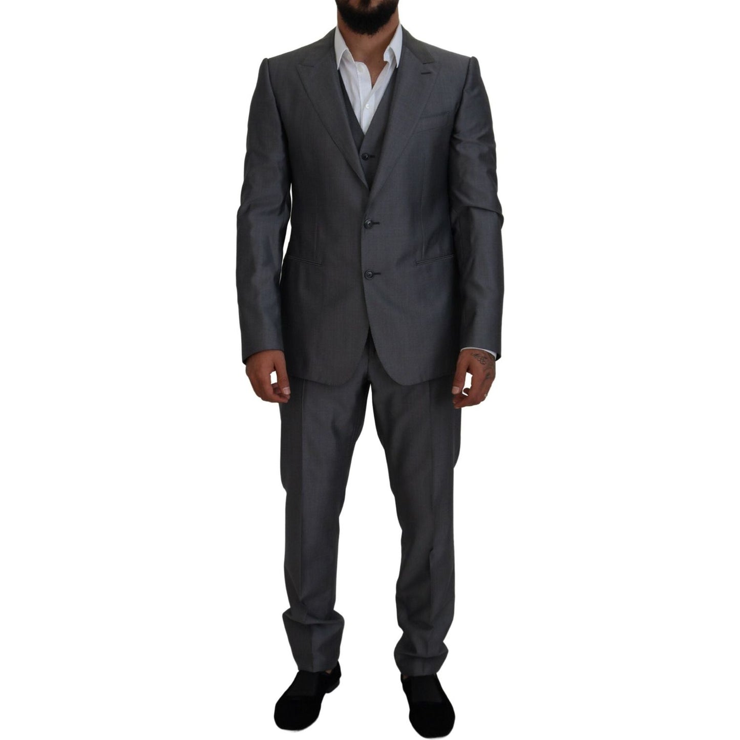 Dolce & Gabbana Gray SICILIA 3 Piece Slim Fit Suit Dolce & Gabbana