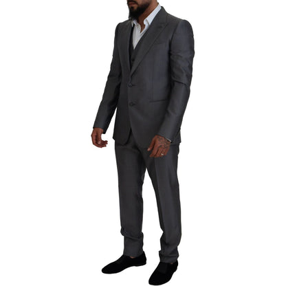 Dolce & Gabbana Gray SICILIA 3 Piece Slim Fit Suit Dolce & Gabbana