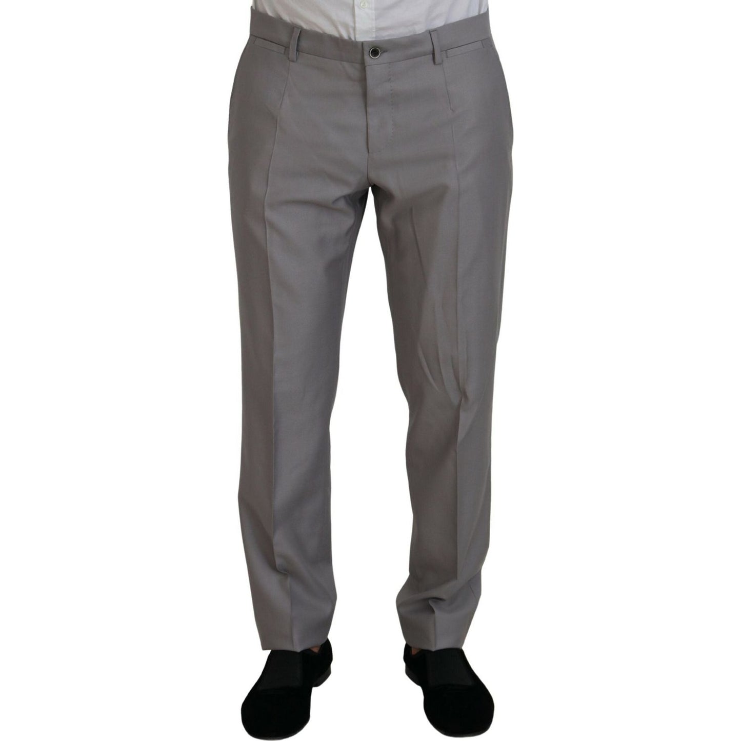 Dolce & Gabbana Silver Wool Silk 3 Piece Slim Fit Suit