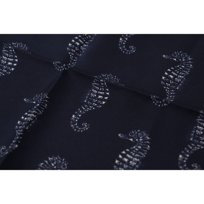 Dolce & Gabbana Blue Seahorse DG Printed Square Handkerchief Scarf Dolce & Gabbana