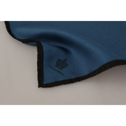 Dolce & Gabbana Black Blue DG Crown Printed Square Handkerchief Scarf Dolce & Gabbana