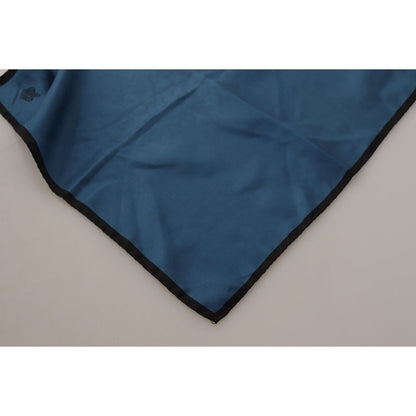 Dolce & Gabbana Black Blue DG Crown Printed Square Handkerchief Scarf Dolce & Gabbana
