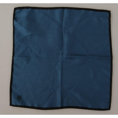 Dolce & Gabbana Black Blue DG Crown Printed Square Handkerchief Scarf Dolce & Gabbana