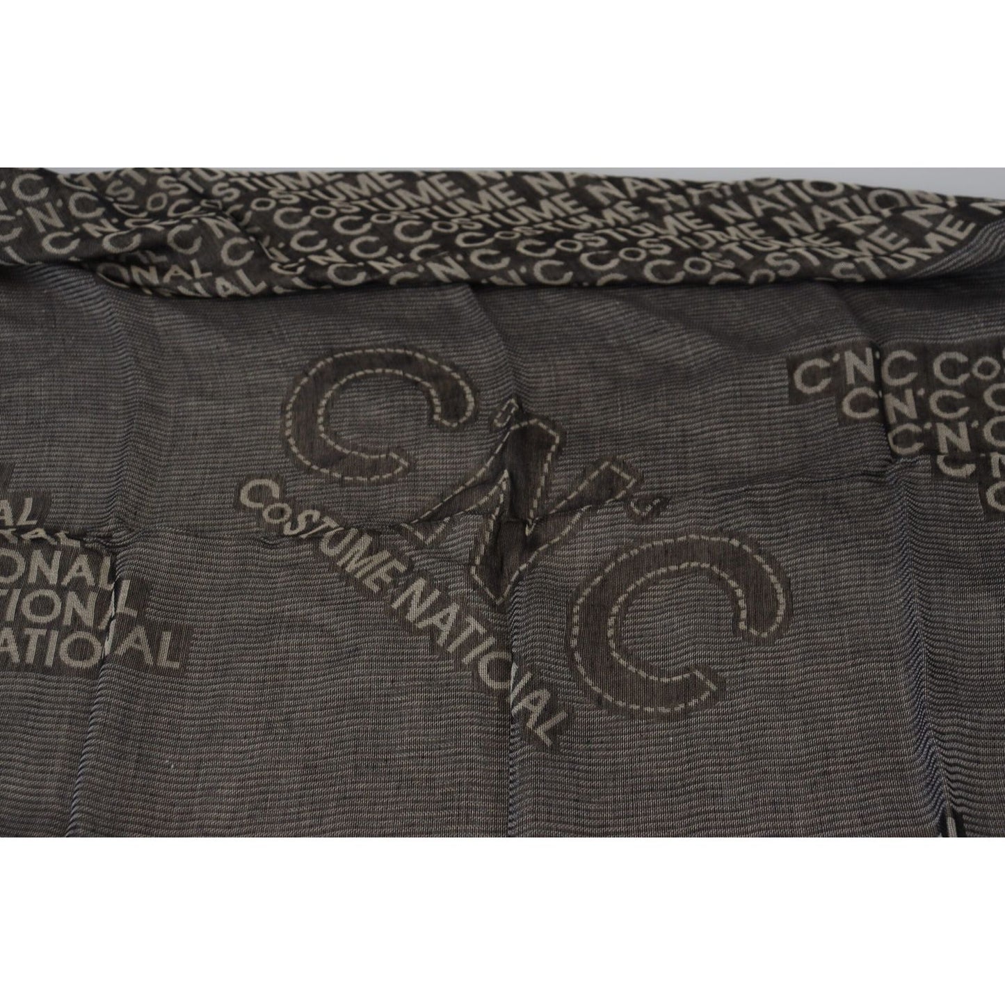 Costume National Gray Logo Knit Neck Wrap Shawl Scarf Costume National