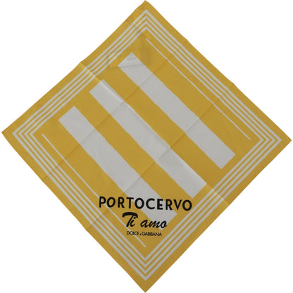 Dolce & Gabbana Yellow Portocervo Cotton Shawl Wrap Scarf Dolce & Gabbana