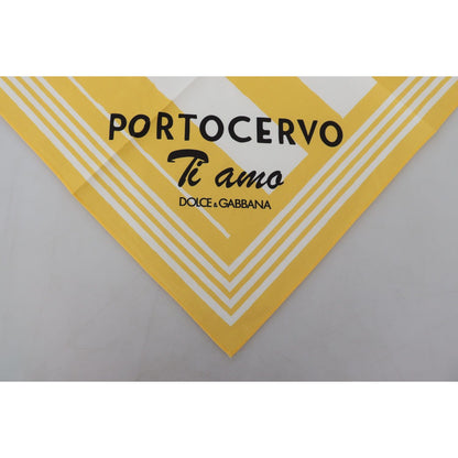 Dolce & Gabbana Yellow Portocervo Cotton Shawl Wrap Scarf Dolce & Gabbana