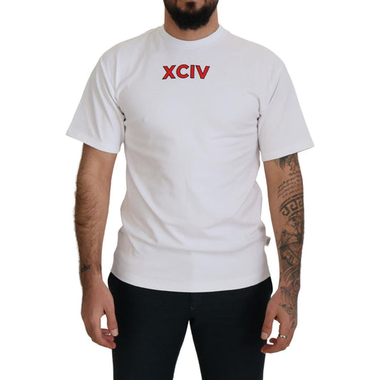 GCDS White Logo Print Cotton Short Sleeves T-shirt GCDS