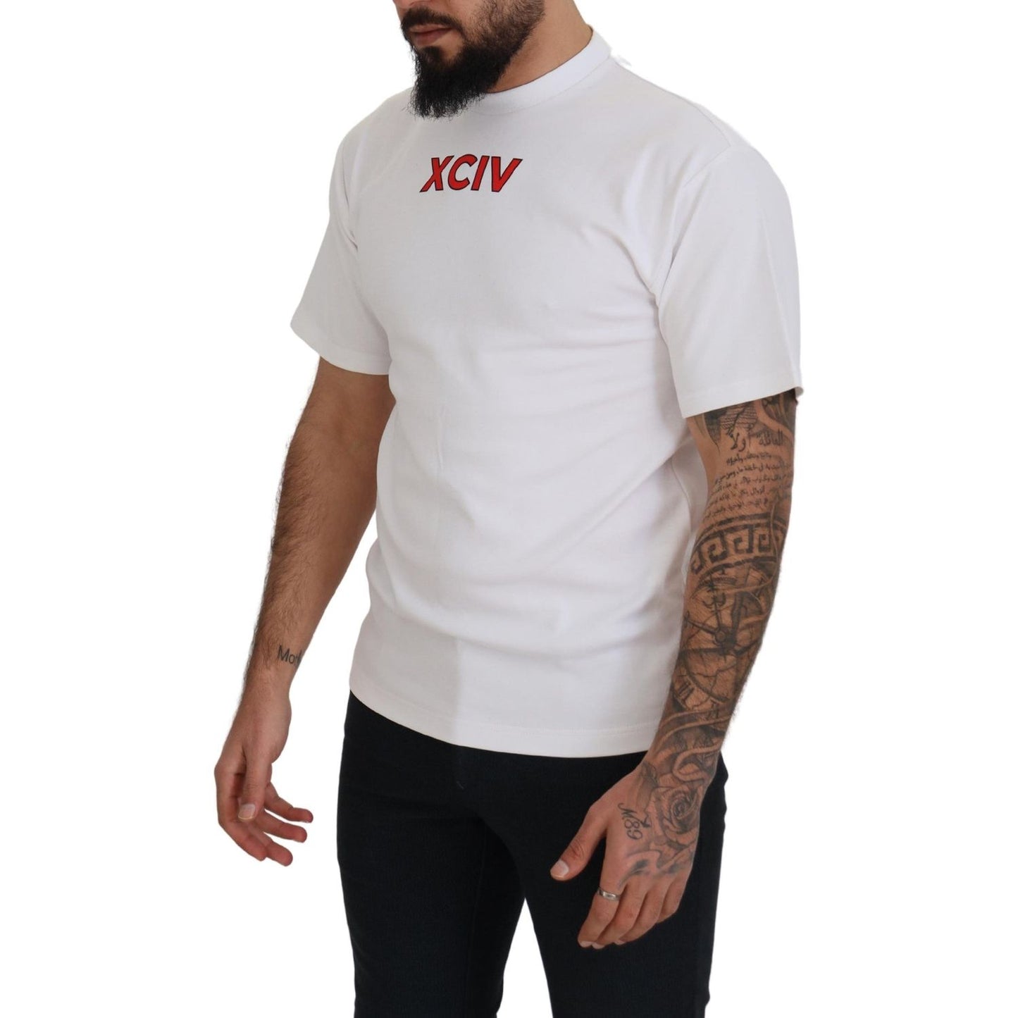 GCDS White Logo Print Cotton Short Sleeves T-shirt GCDS