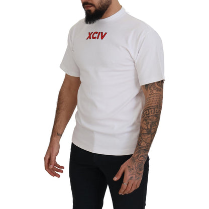 GCDS White Logo Print Cotton Short Sleeves T-shirt GCDS