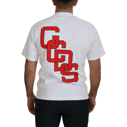 GCDS White Logo Print Cotton Short Sleeves T-shirt GCDS
