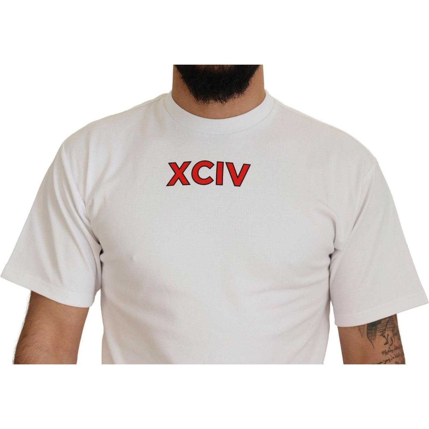 GCDS White Logo Print Cotton Short Sleeves T-shirt GCDS