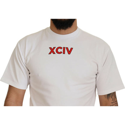 GCDS White Logo Print Cotton Short Sleeves T-shirt GCDS