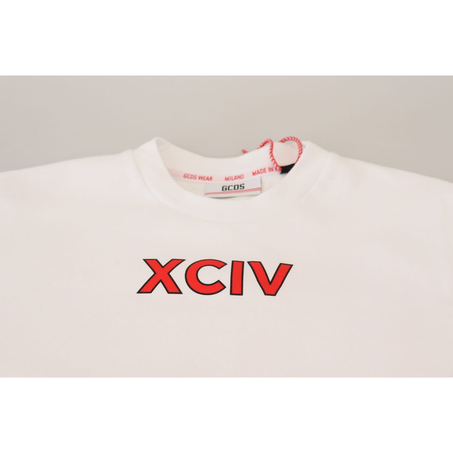 GCDS White Logo Print Cotton Short Sleeves T-shirt GCDS
