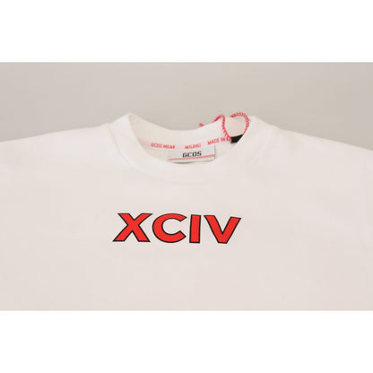 GCDS White Logo Print Cotton Short Sleeves T-shirt GCDS