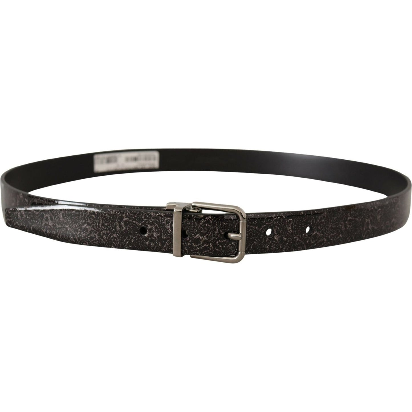 Dolce & Gabbana Black Goccia Glitter Patent Leather Buckle Vernice Belt Dolce & Gabbana