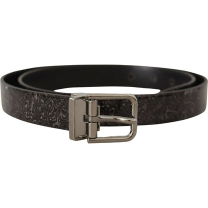 Dolce & Gabbana Black Goccia Glitter Patent Leather Buckle Vernice Belt Dolce & Gabbana