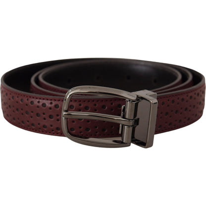 Dolce & Gabbana Brown Perforated Leather Metal Buckle Belt Dolce & Gabbana