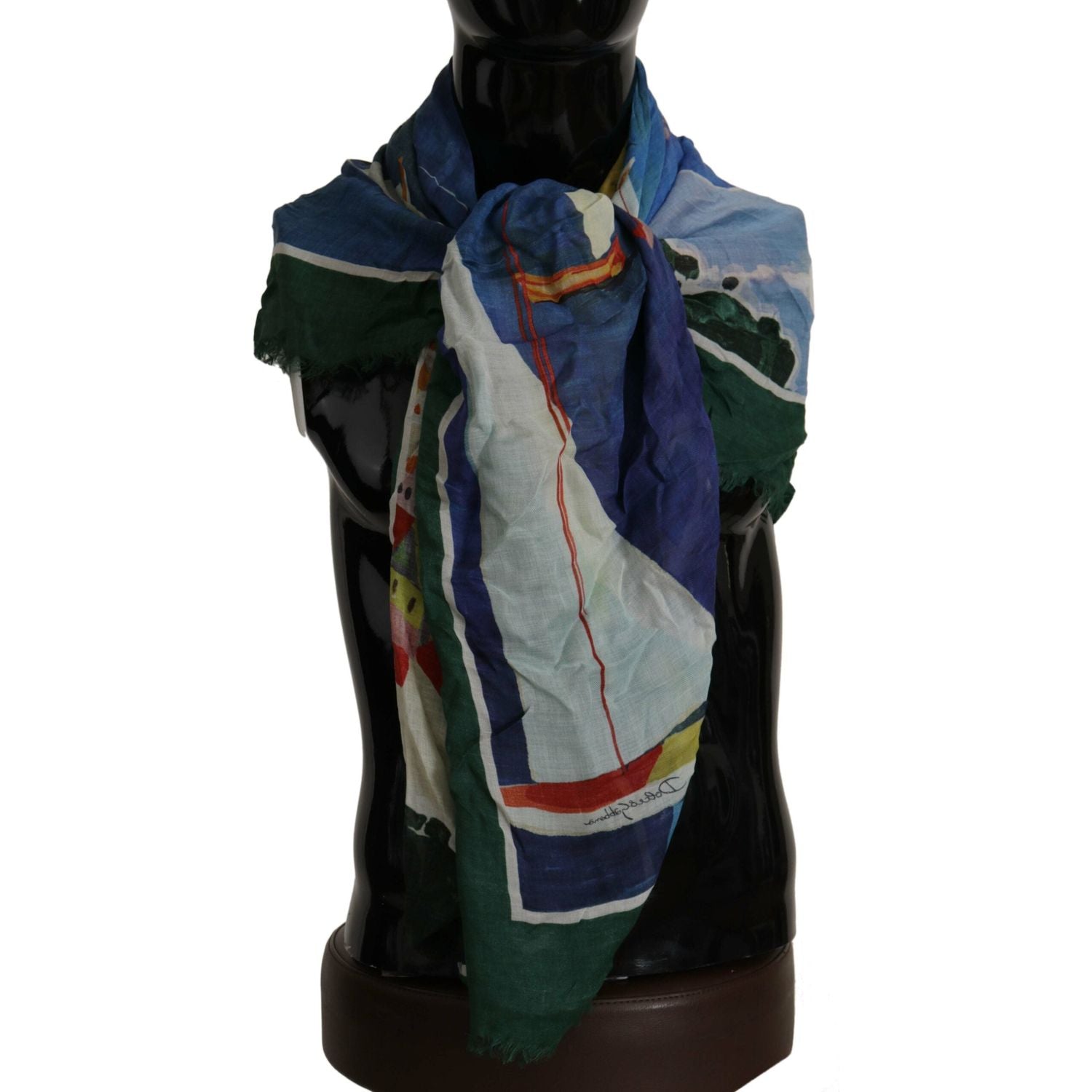 Dolce & Gabbana Multicolor Sorrento DG Shawl Fringe Scarf