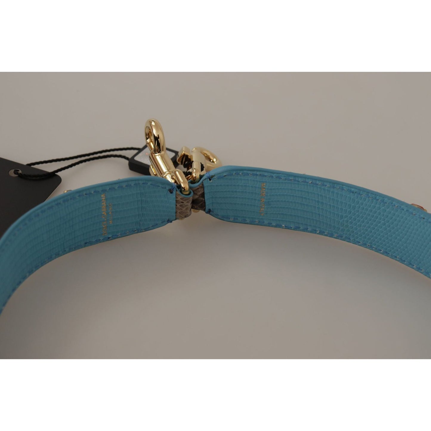 Dolce & Gabbana Brown Exotic Leather Crystals Shoulder Strap Dolce & Gabbana