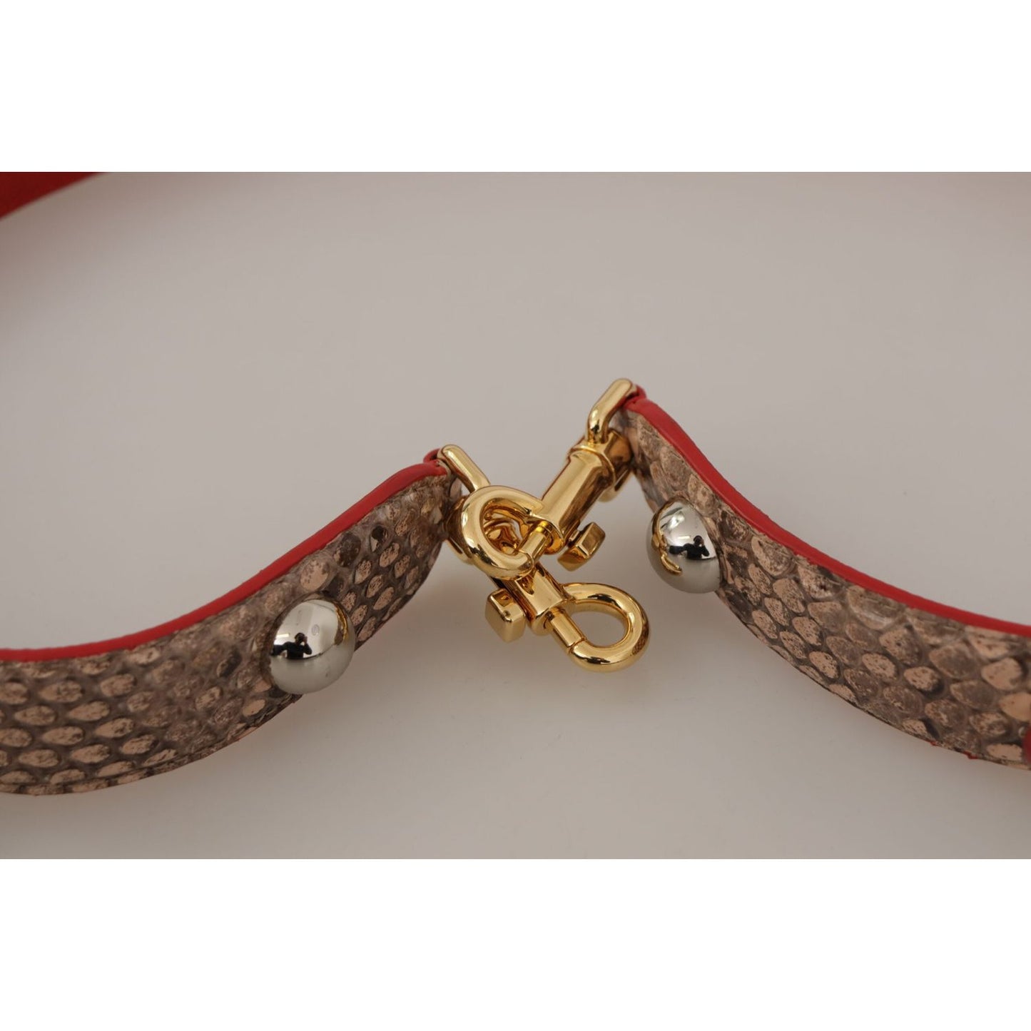 Dolce & Gabbana Brown Python Leather Crystals Shoulder Strap Dolce & Gabbana